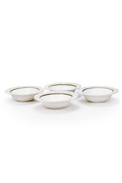 Edessa Ceramic Elana 17Cm Round Serving Bowl, White (Set of 4)