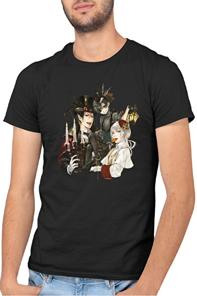 OEM Ανδρικό T-shirt Black Butler Sebastian Ciel Charles Demon Shinigami