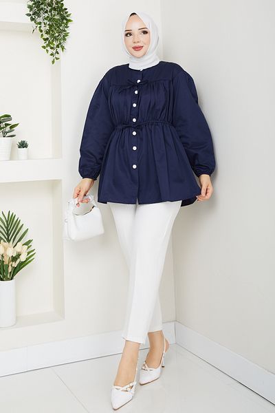Pamuk Butik Women's Drawstring Tie Detailed Shirt