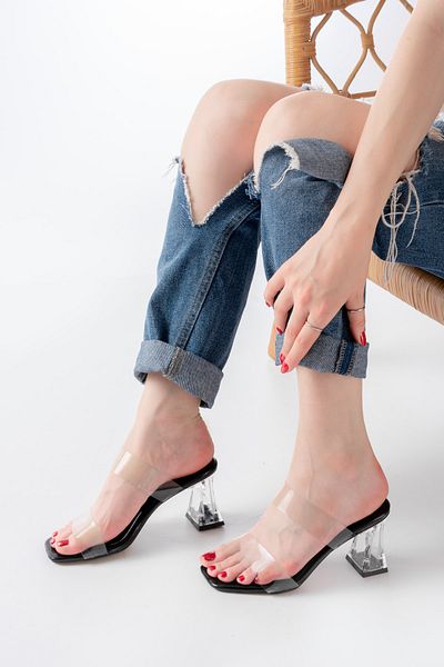 wolfcity Transparent Yin Classic Heel Chef Tape Women's Heeled Shoes 3-0-1