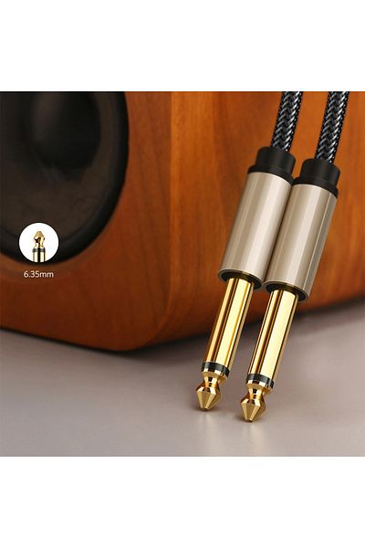 Ugreen Kabel przewód audio mono TS jack 6.35mm - jack 6.35mm 1m - szary