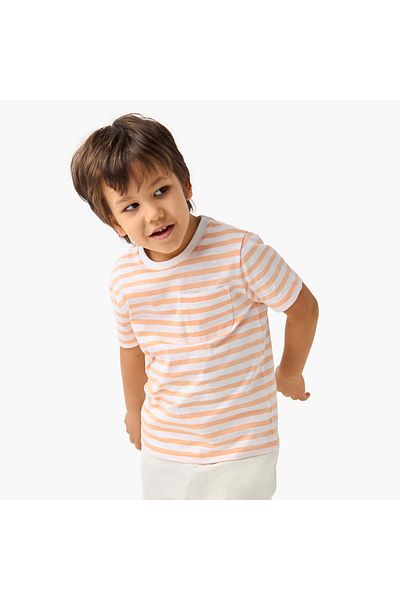 Juniors تي شيرت مخطط بأكمام قصيرة