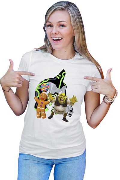 OEM Tricou Femei Ben10 Shrek Cookie Adventure Action Medieval