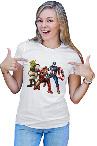 OEM Women's T-Shirt Shrek Captain America Ironman Super Powers Comics