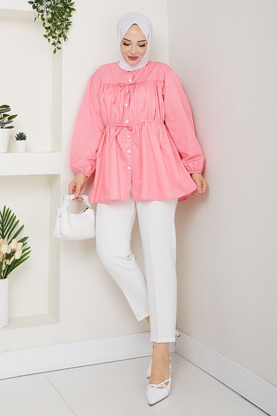 Pamuk Butik Women's Drawstring Tie Detailed Shirt