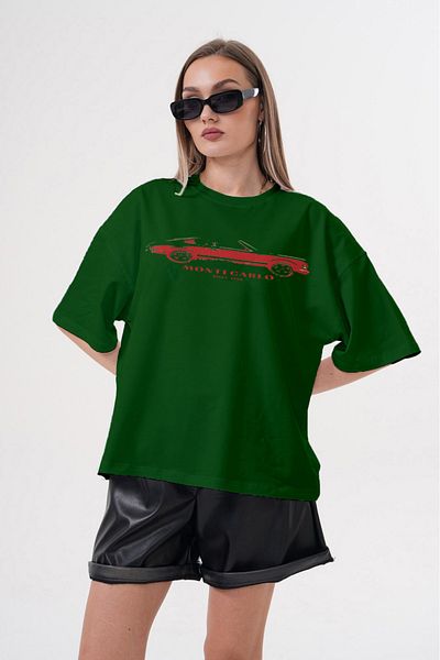JANSO GROUP -Men's Cotton Printed Monte Carlo Car 1 Short Sleeve Tshirt Oversize Big Size