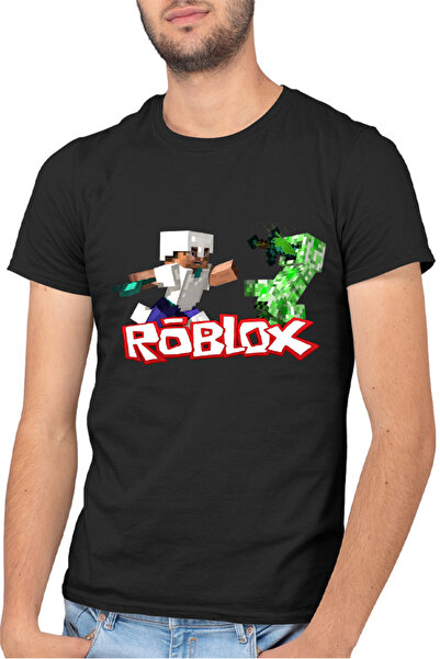 OEM Tricou barbati Roblox Minecraft Steve Creeper Fight