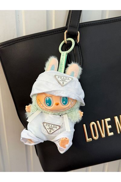 BaoBao Breloc papusa plus cu design fashion, urechi iepuras, jucarie haioasa cadou -
