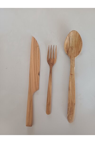 oliveforestwood Spoon, Fork, Knife Set (Natural Olive Tree)