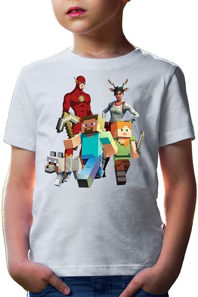 OEM Tricou copii Minecraft Dog Couple Fortnite Flash