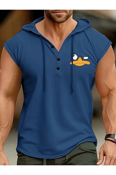 LUNAVISTA Sporty Hooded sleeveless Hooded top with a simple print