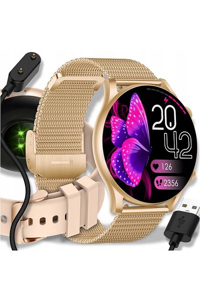 3 KOBIECY SMARTWATCH DLA DZIEWCZYNY PREZENT AMOLED BRANSOLETA SILIKON SMART