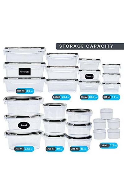 Saharaz 26PCS Food Storage Container,with Snap-Lock Lids,Suit for Microwave,Freezer ,Dishwasher Safe