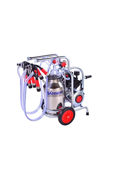 sanmak Çift Sağım Süt Sağma Makinası (Çift Güğüm - Paslanmaz)