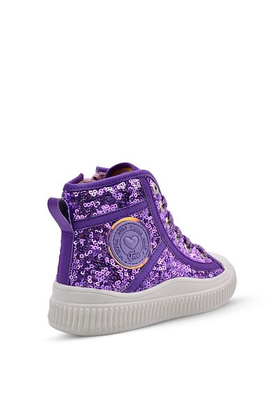 kids A more Magic Girl's Sequin and Lace-Up Lilac Color Sneaker