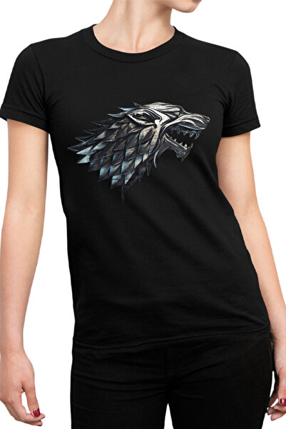 OEM Tricou Femei Game of Thrones Wolf Head Banner Tribute