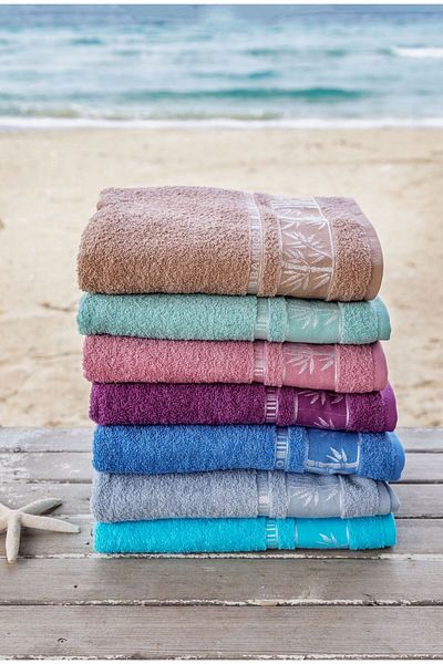 HOLIDAY BAG Bamboo Towel Set 7 Pieces 100 X 150 cm