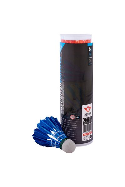 Longfield Games Set of 6 colorful badminton shuttlecocks in storage tube
