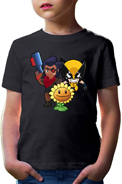 OEM Tricou copii Brawl Stars Shelly Fighter Zombies Green Wolverine