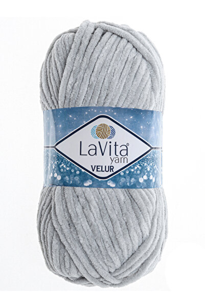 LaVita Yarn Velur Kadife El Örgü Ipi %100 Polyester 100gr (6013 A.GRİ)