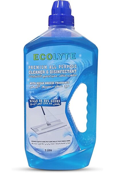 ECOLYTE+ منظف أرضيات فاخر متعدد الأغراض ومطهر، للمستشفيات - (نسيم المحيط، 1 لتر)