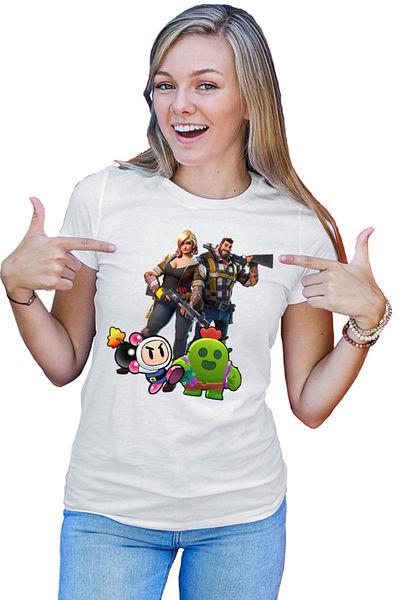 OEM Tricou Femei Fortnite Brawl Stars Cactus Bomberman Run