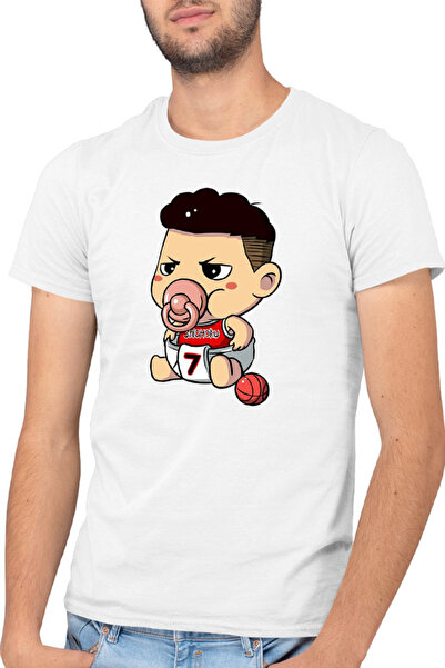 OEM Ανδρικό μπλουζάκι μπάσκετ Rukawa Kaede για μωρά με κουκούλα