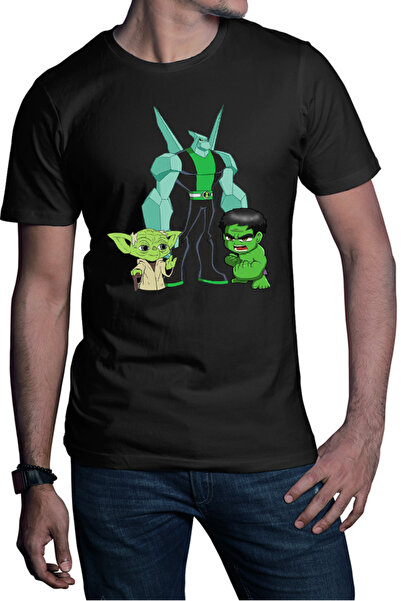 OEM Ανδρικό T-shirt Ben10 Hulk Yoda Master Chibi Wildmutt