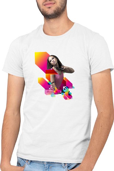 OEM Alicia Keys Colorful Circles Album Hyped Concert Men's T-Shirt
