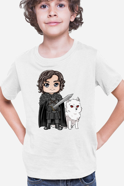 OEM Tricou copii Game of Thrones Wolf Chibi Fighter