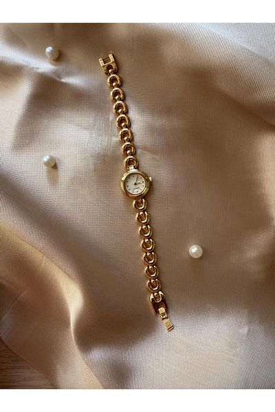 rubsey Retro Minimal Beads Cord Vintage Women Wristwatch Round