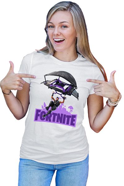 OEM Tricou Femei Fortnite Launcher Airplane Map Shooter