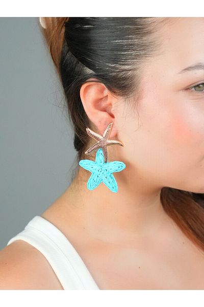 Sumen Butik Starfish Summer Gold Detailed Hanging Bijoux Earrings