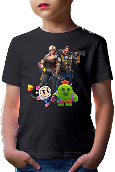 OEM Tricou copii Fortnite Brawl Stars Cactus Bomberman Run