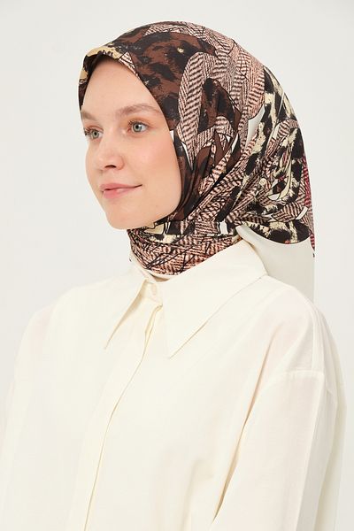Madame Polo Τυπωμένο μαντίλι Rayon Πολύχρωμο μοτίβο χωρίς τσαλακώματα