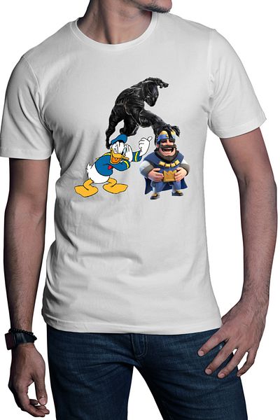 OEM Men's T-shirt Black Panther Donald Duck Brawl Stars King