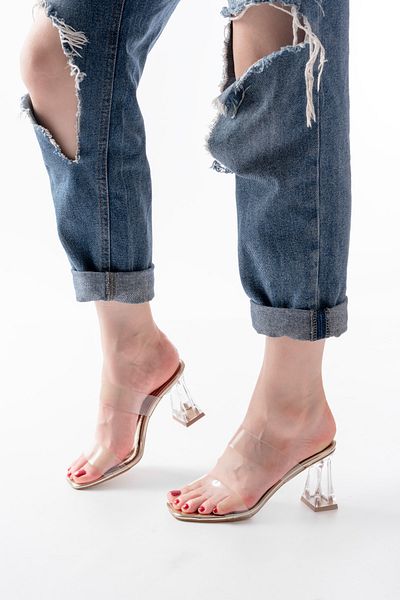 wolfcity Transparent Yin Classic Heel Chef Tape Women's Heeled Shoes 3-0-1
