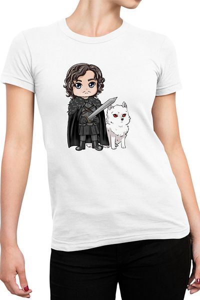OEM Tricou Femei Game of Thrones Wolf Chibi Fighter