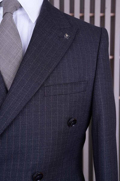 CASABA Men's Double Breasted Suit 7378