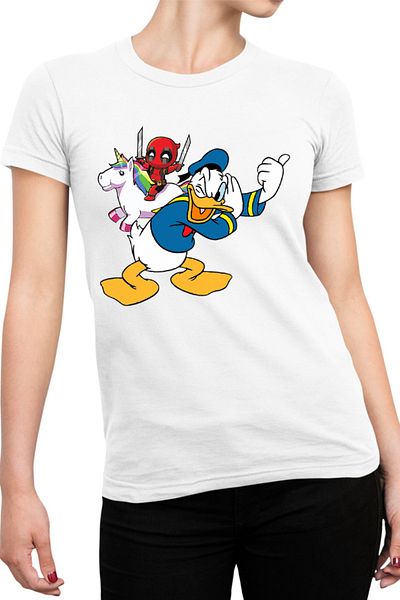 OEM Tricou Femei Donald Duck DeadPool Marvel Universal Studios