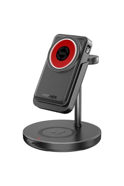 Promate 4-in-1 charging station with wireless charging support, 20W Type-C port and USB 3.0 port