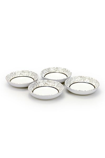Edessa Ceramic ELANA 13cm Round Serving Bowl, White (Set of 4)