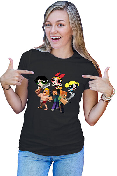 OEM Tricou Femei Minecraft Powerpuff Girls Clash Royale Super Powers