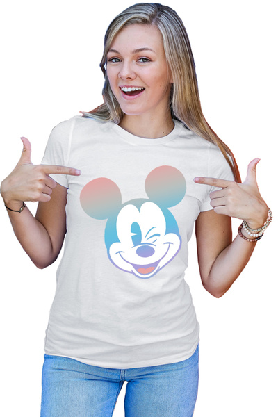 OEM Tricou Femei Mickey Mouse Pastels Colors Smooth Cartoon Animation