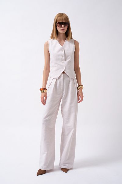 Black Fashion Flato Pocket Buttoned White Vest