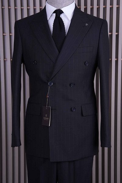 CASABA Striped Men's Double Breasted Suit 7408