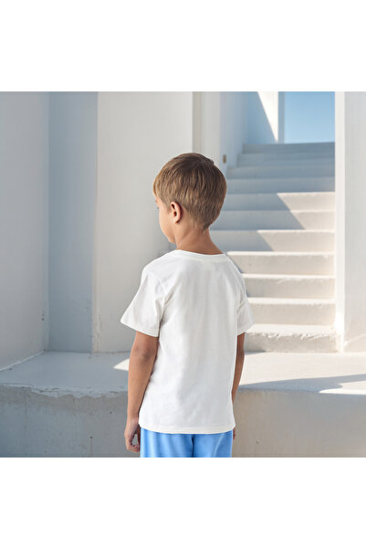 Juniors Light House Print T-shirt with Short Sleeves