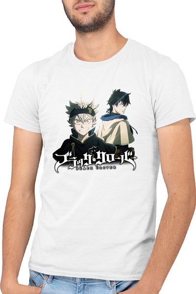 OEM Men's T-shirt Black Clover Asta Yuno Logo Adventure Drama