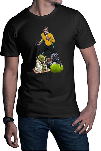 OEM Tricou barbati Star Trek Star Wars Yoda Genius Master Darth Vader Spit Coffee