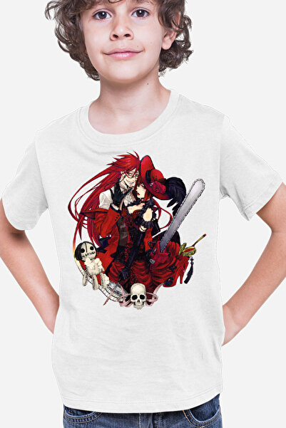 OEM Μαύρο μπλουζάκι Butler Madame Red Shinigami Reaper για παιδιά